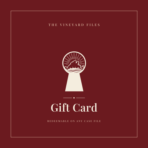 The Vineyard Files gift card — give the gift of an unsolved case